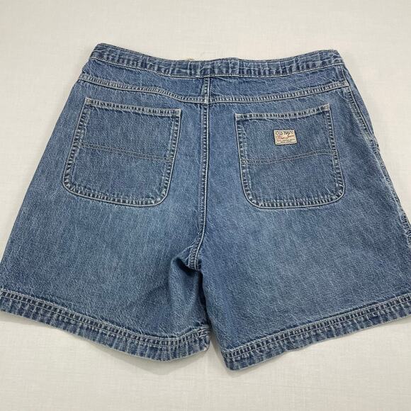 VTG Y2K Old Navy High Rise Mom Jean Shorts size 10 Utility Preppy 5" Inseam - Picture 2 of 7